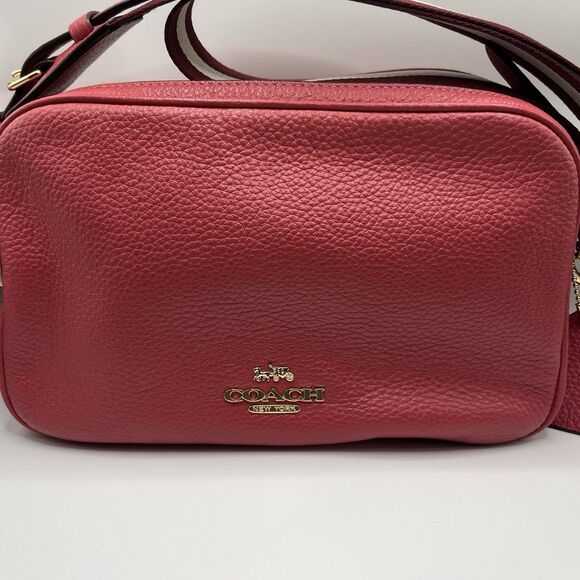 NWT Coach Pebbled Leather Jes Crossbody C5805 Strawberry Haze Pink Gold - Picture 2 of 11